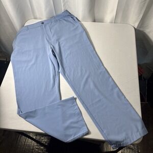 Short Par 4 Pants Men Blue 36x30 Performance Golf Chino Stretch Flat Front